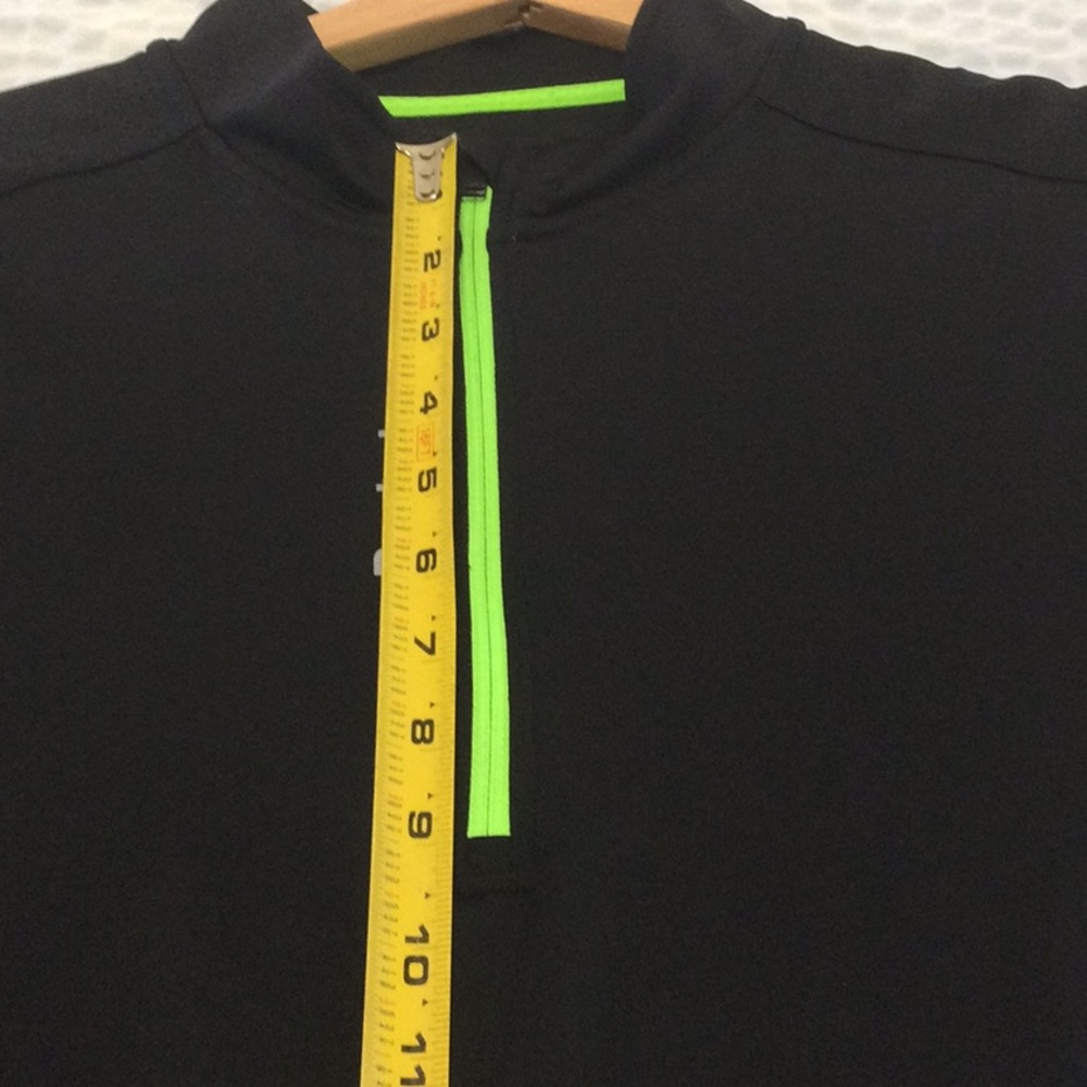EUC Mens Reebok XL Black/ Green Play Dry Hal Zip Long Sleeve Shirt - Picture 10 of 12